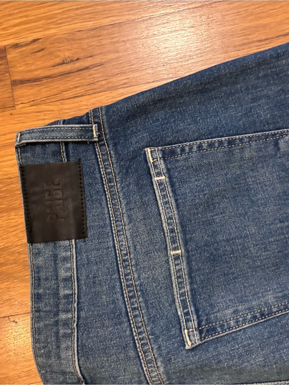 PAIGE Medium Blue Wide Leg Jeans - Picture 9 of 12